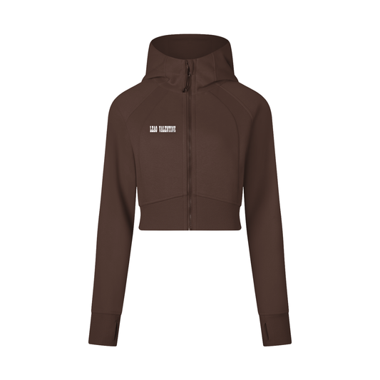 Womans Cropped Zip-Through Hoodie