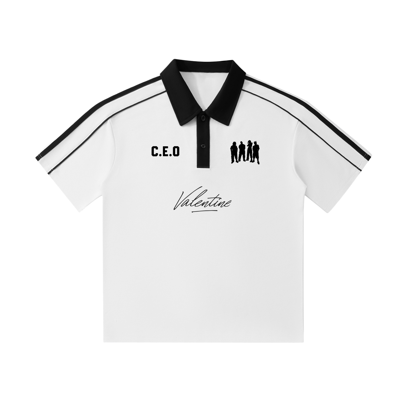 Valentine Contrast Collar Short-Sleeve Polo Shirt