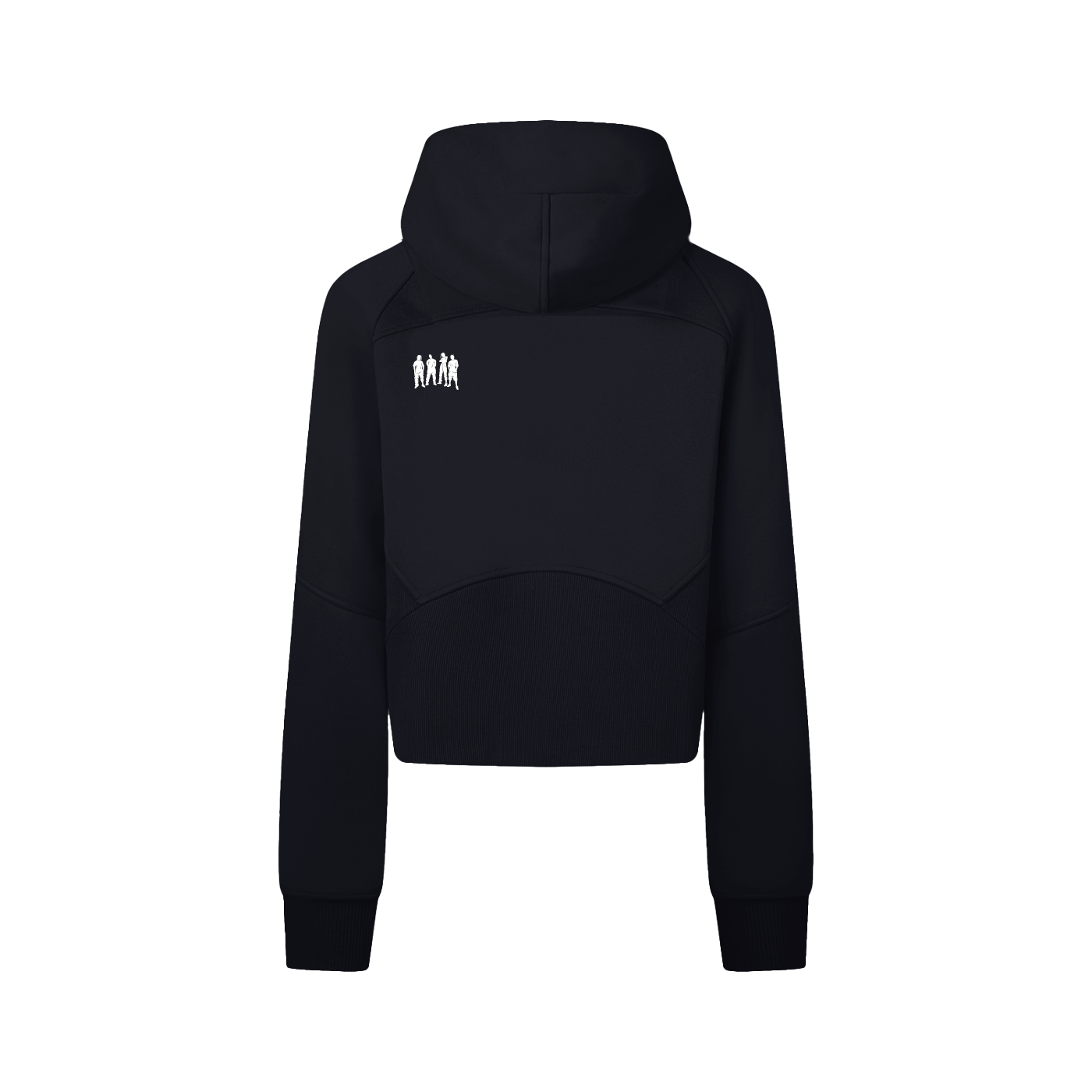 Black Tracksuit Cropped Zip-Through Hoodie