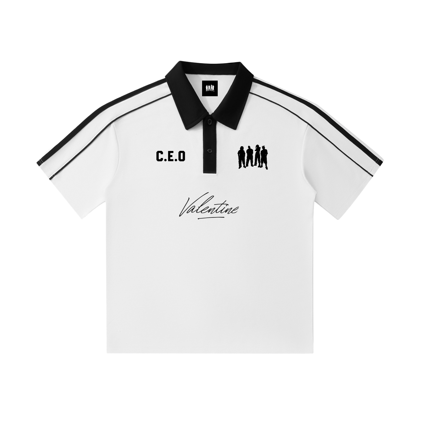 Valentine Contrast Collar Short-Sleeve Polo Shirt