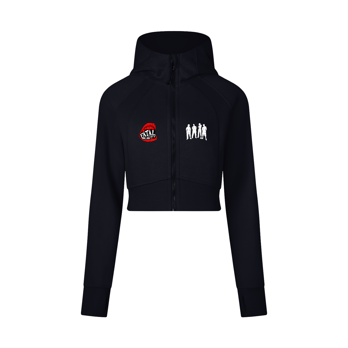 FATAL ATTRACTION Cropped Zip-Through Hoodie