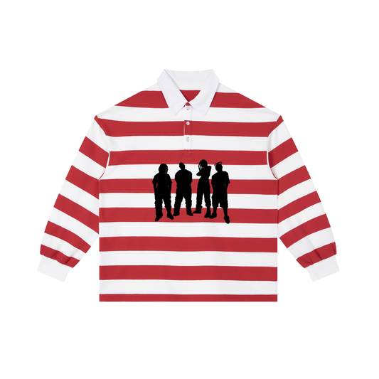 Red Stripe Stripe Polo Shirt