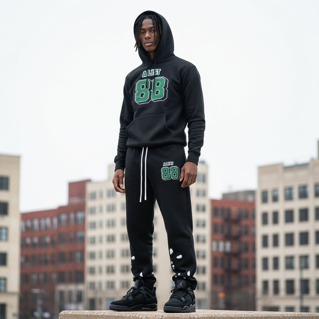 Oversize Fleeced Hoodie - A List Green