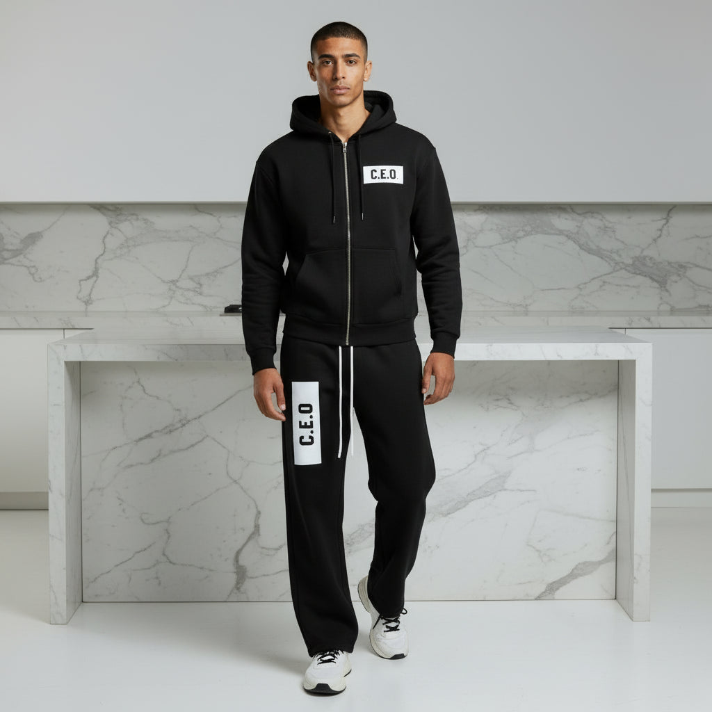 Fleeced Full-Zip Boxy Hoodie C.E.0 (Mens)
