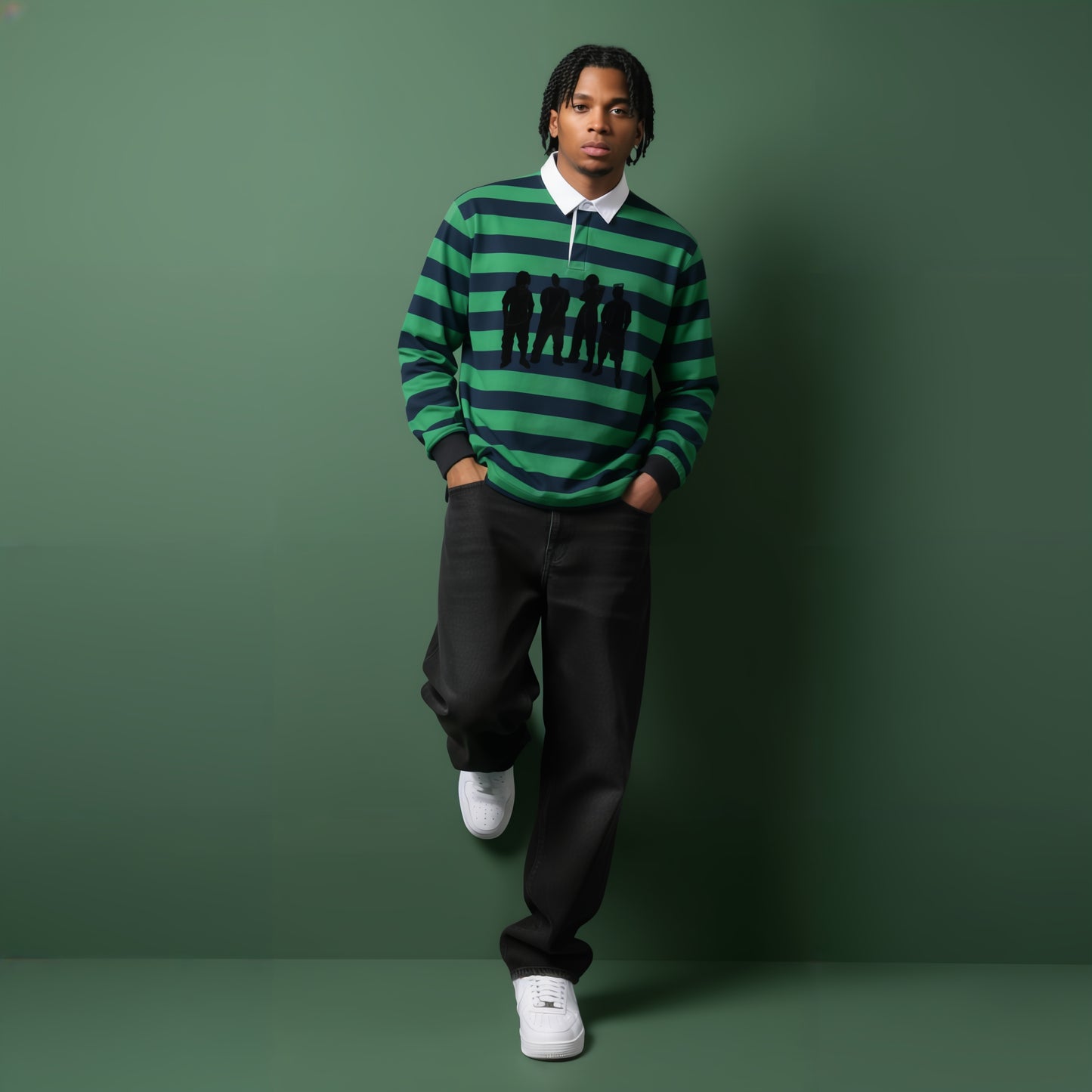 Mens Green Paper Color Polo Shirt