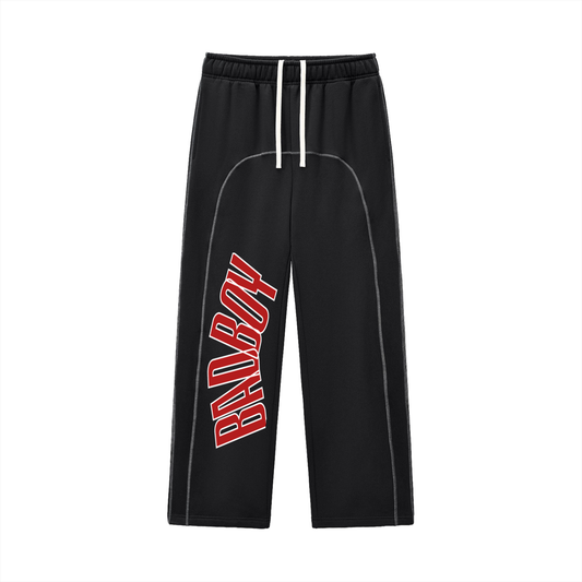 Mens Bad Contrast-Stitched Fleece Sweatpants