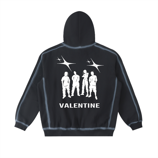 Mens Sunfaded Edge Fleece Hoodie Black