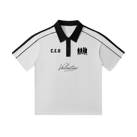 Valentine Contrast Collar Short-Sleeve Polo Shirt