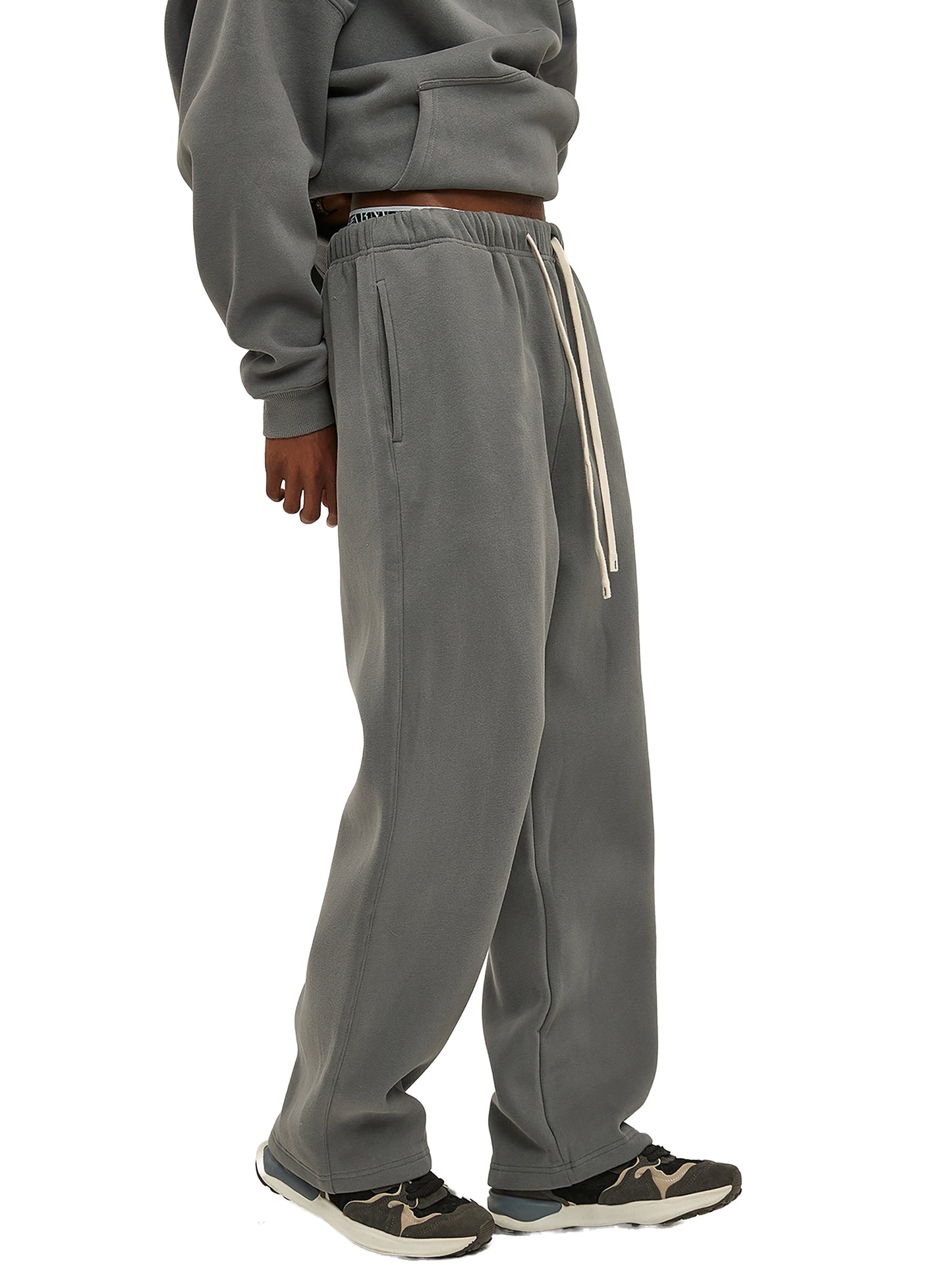 Mens Streetwear Straight Leg Pants - A