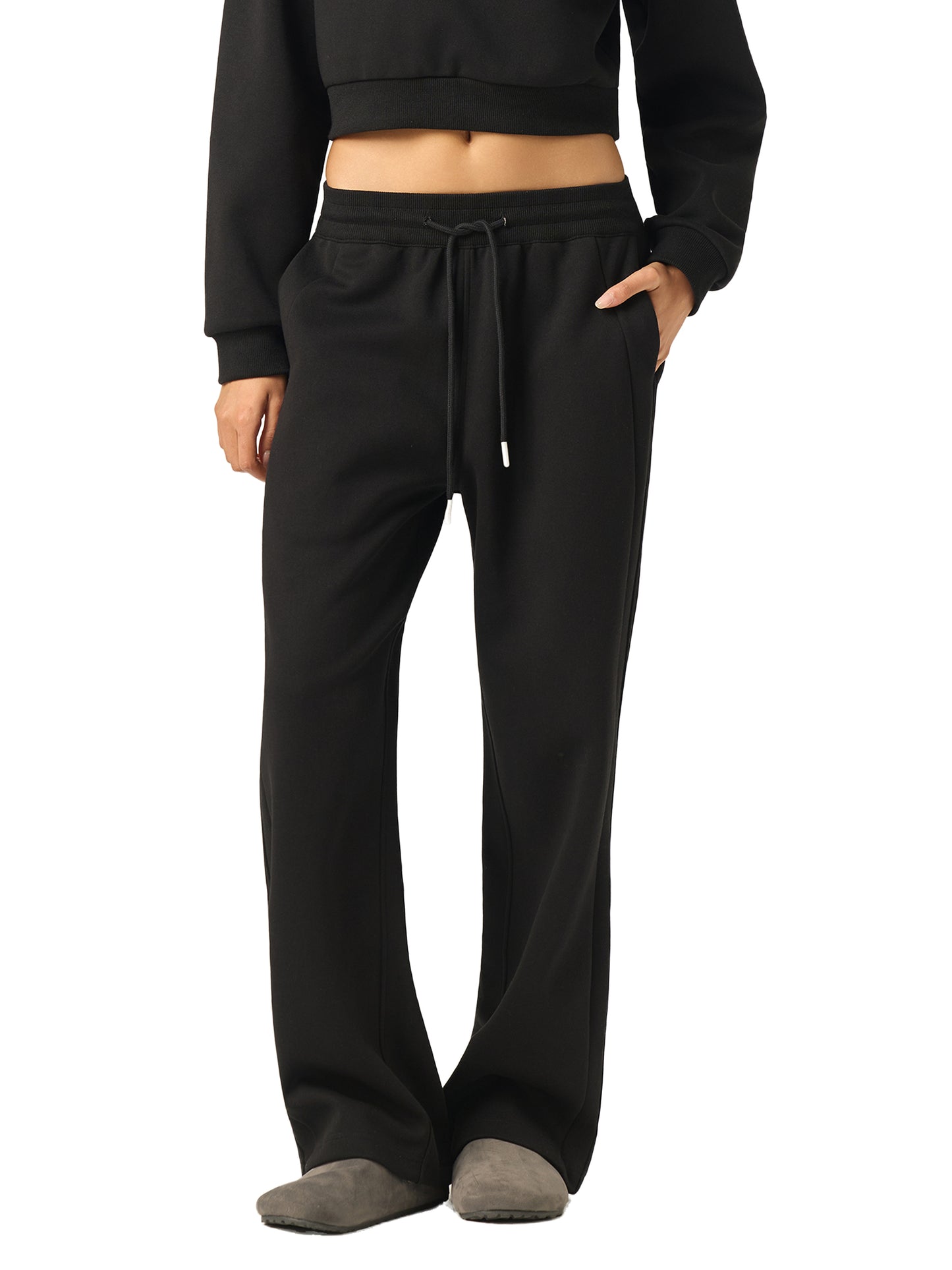 Womans Essential Drawstring Straight-Leg Sweatpants