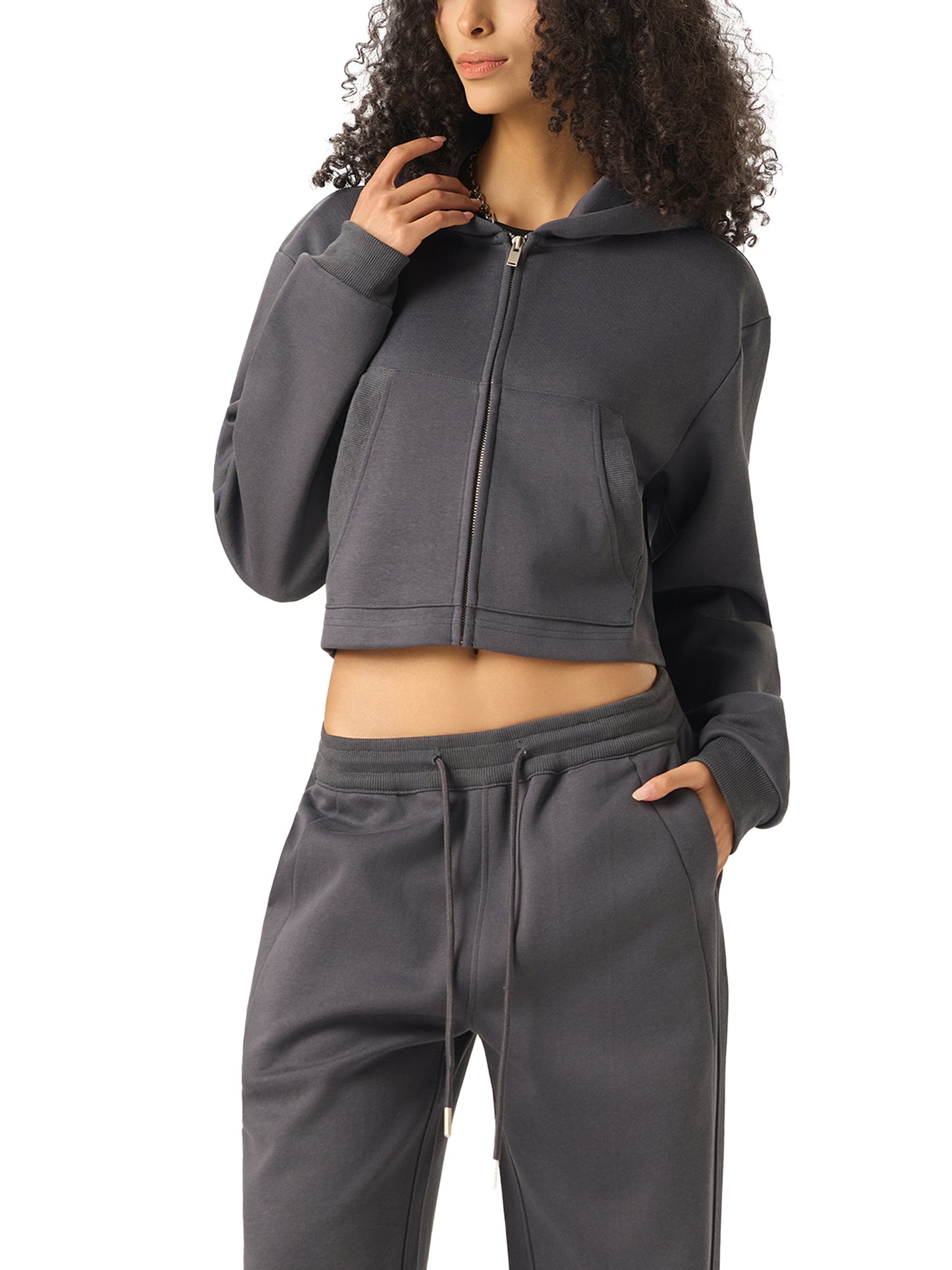 Miss Valentine Signed Essential Cropped Zip-Up Hoodie