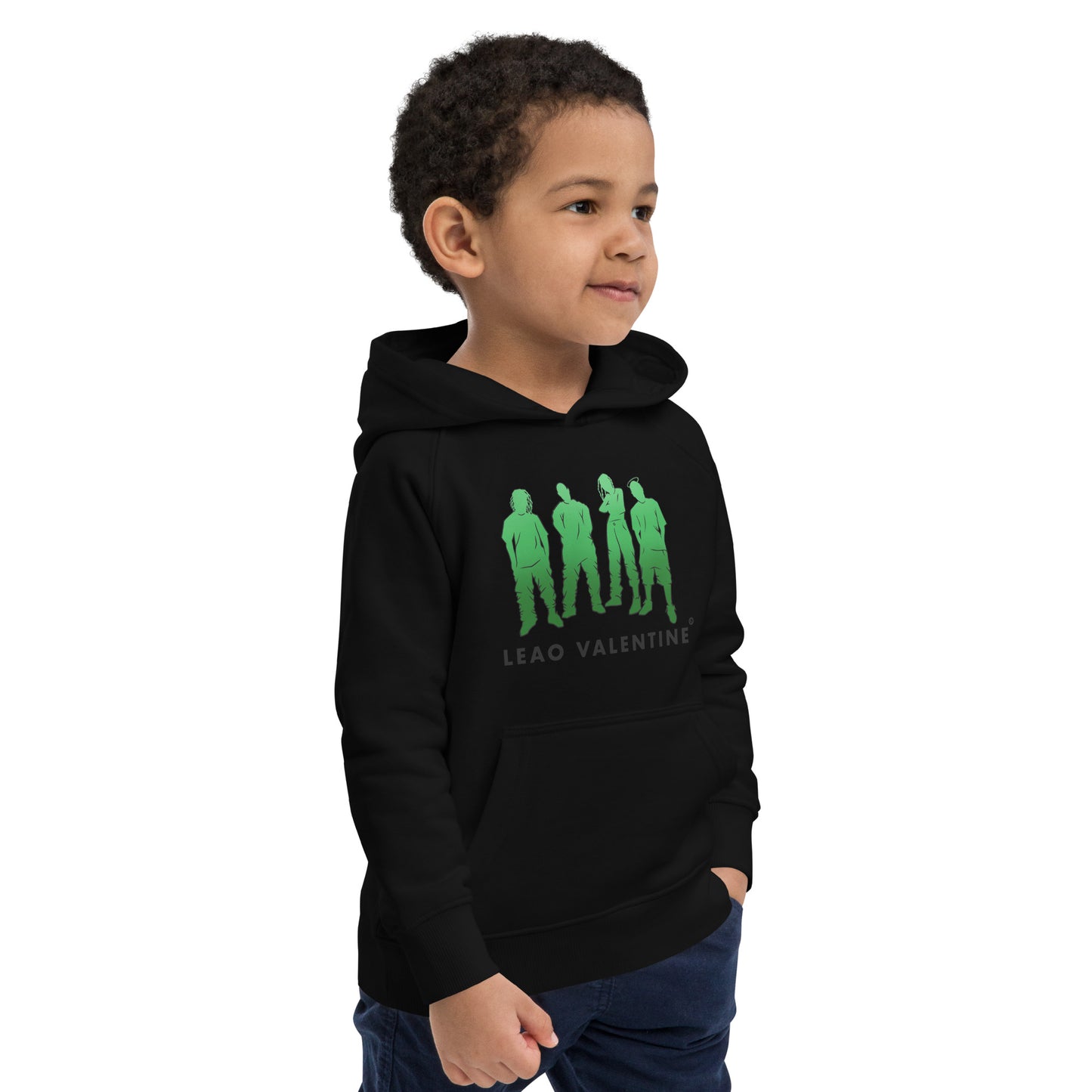 Kids Green Print Hoodie