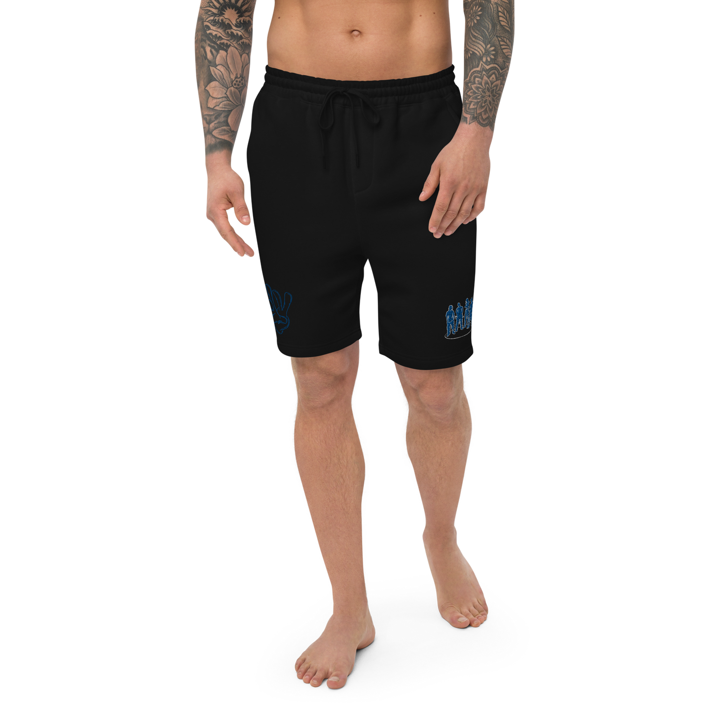 Men's Leao Black Leao Valentine fleece shorts with Double Print