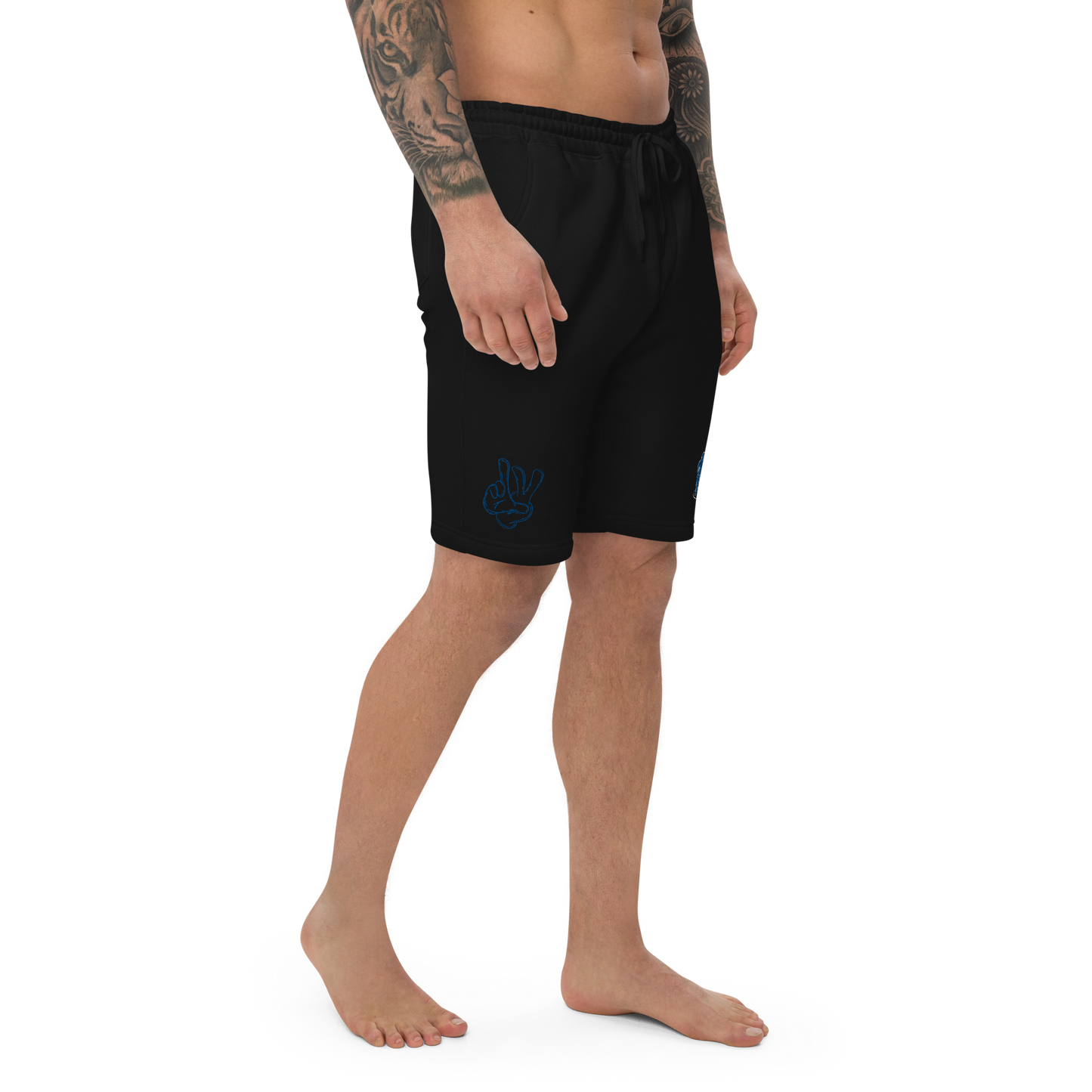 Men's Leao Black Leao Valentine fleece shorts with Double Print