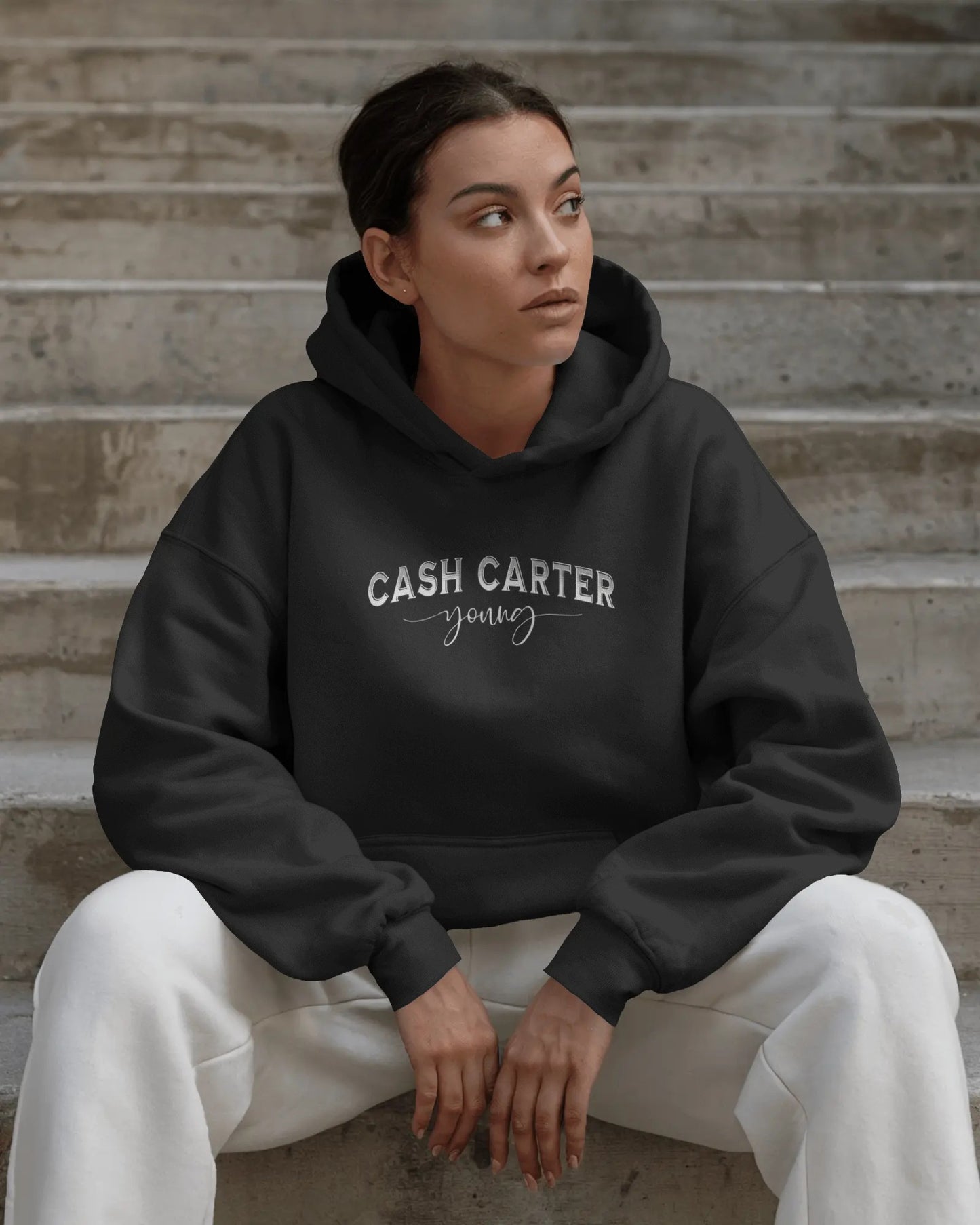 Womans CASH CARTER Fleeced Tracksuit Boxy Hoodie