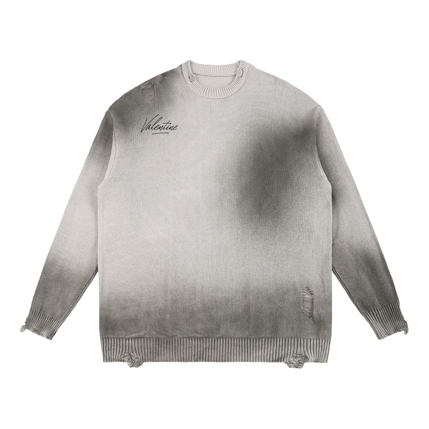 Distressed Ripped Crewneck sweater
