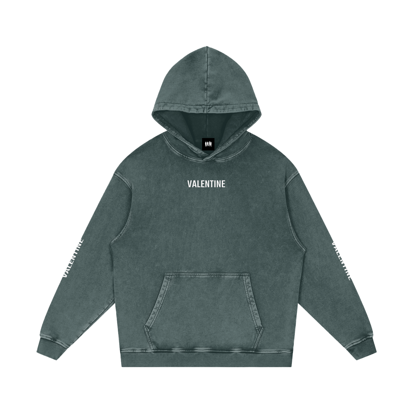 Snow Washed Green Hoodie