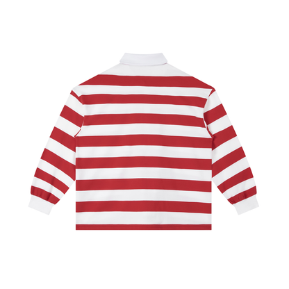 Red Stripe Stripe Polo Shirt