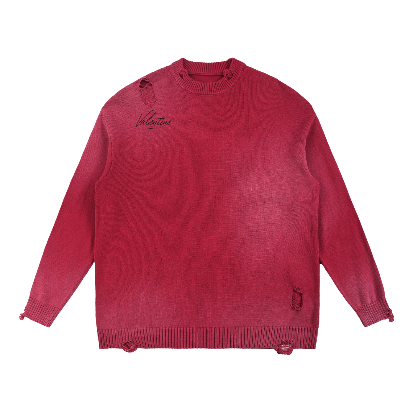 Distressed Ripped Crewneck sweater