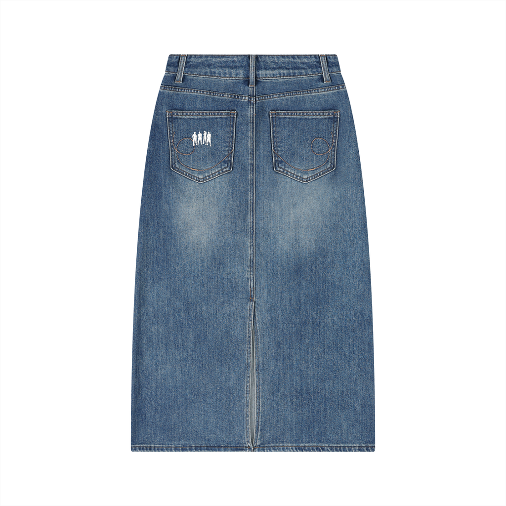 Vintage Wash Denim Skirt