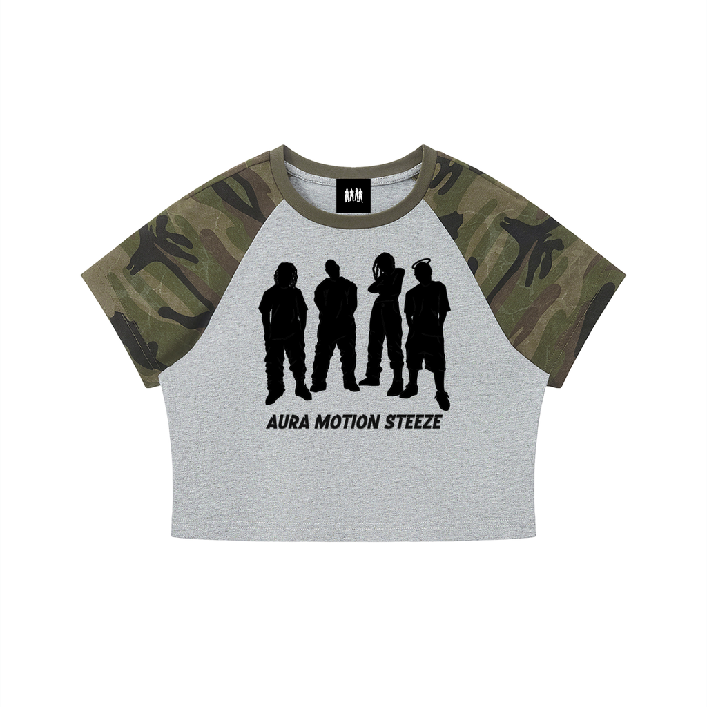 Women’s Camo Raglan Crop T-Shirt