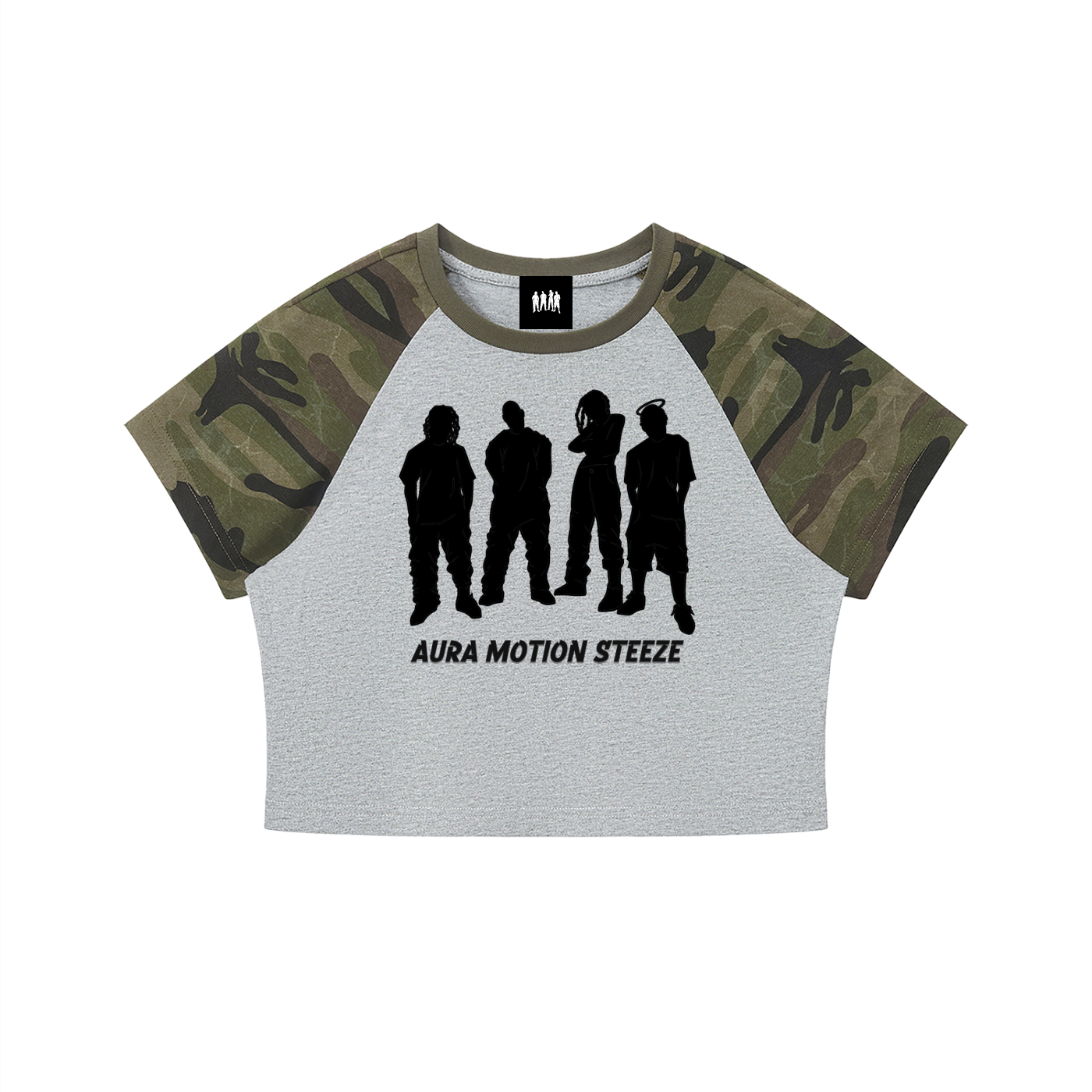 Women’s Camo Raglan Crop T-Shirt