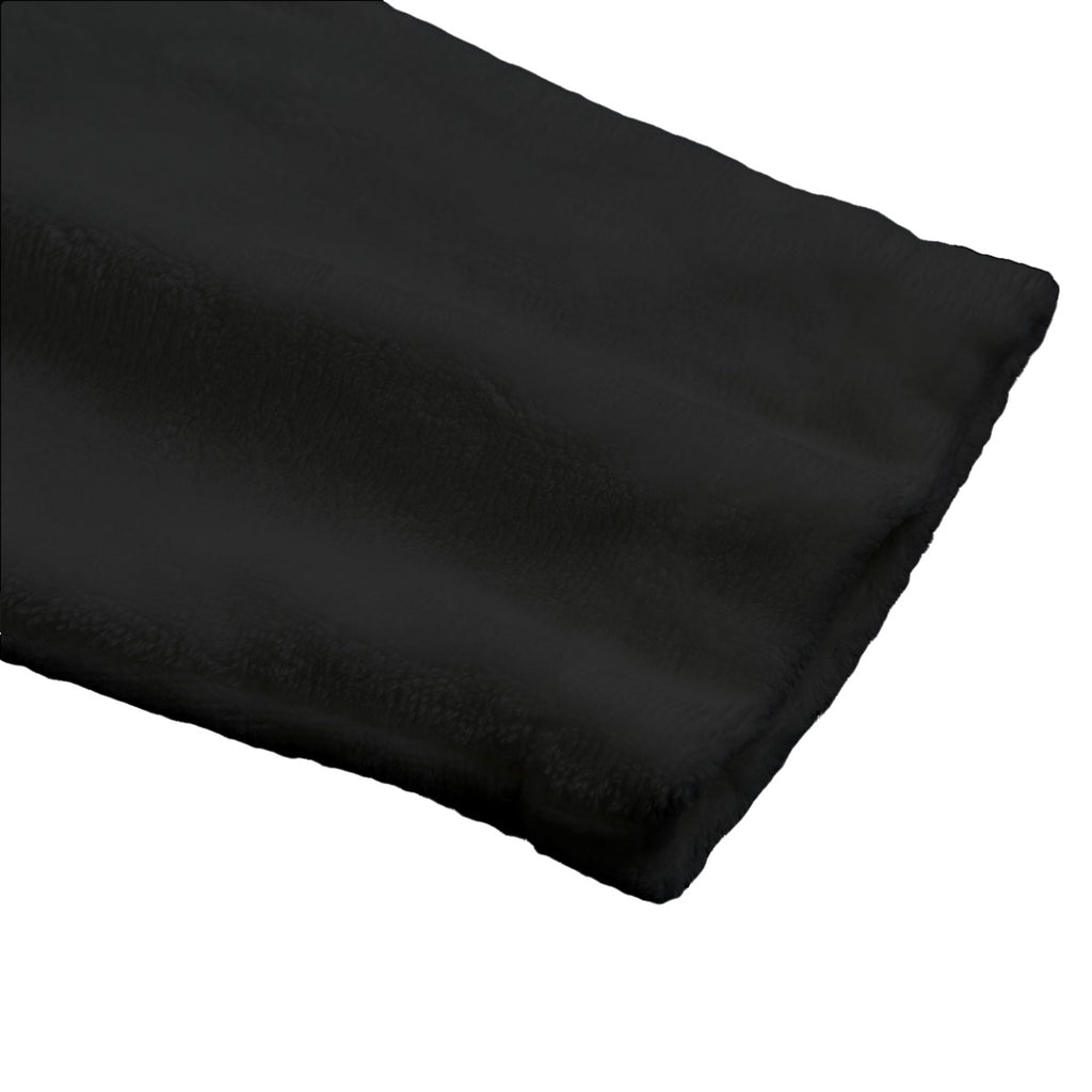 Black Flannel Hooded Bathrobe