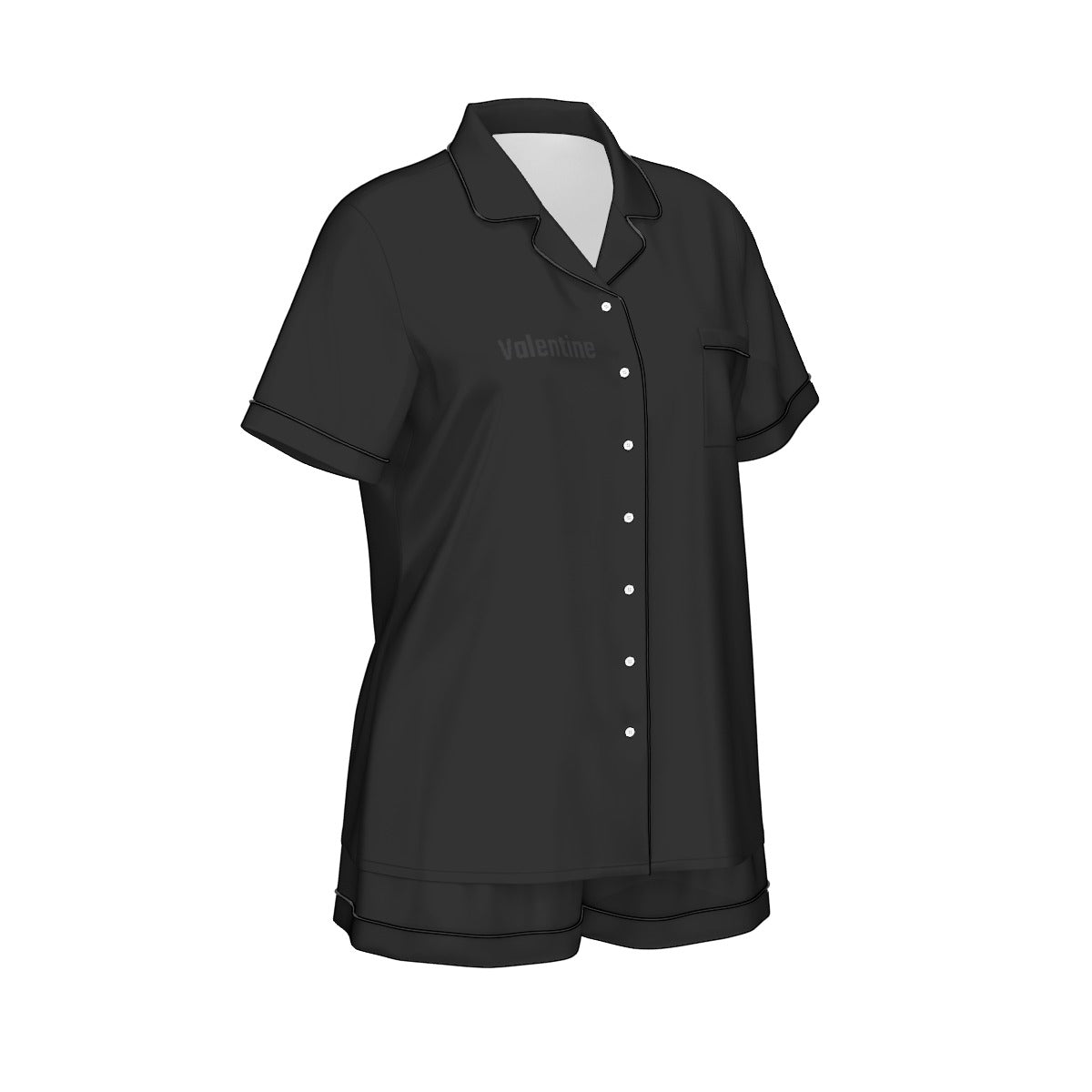 Black Silk Pajama Set