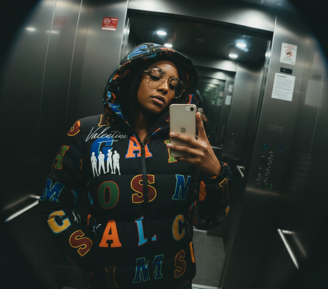 Valentine Letters Hooded Jacket Womans