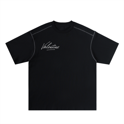 Valentine Oversized Stitched Cotton Tee