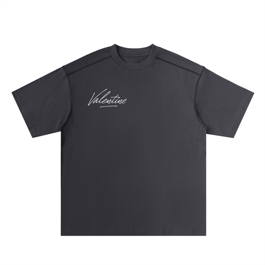 Valentine Oversized Stitched Cotton Tee