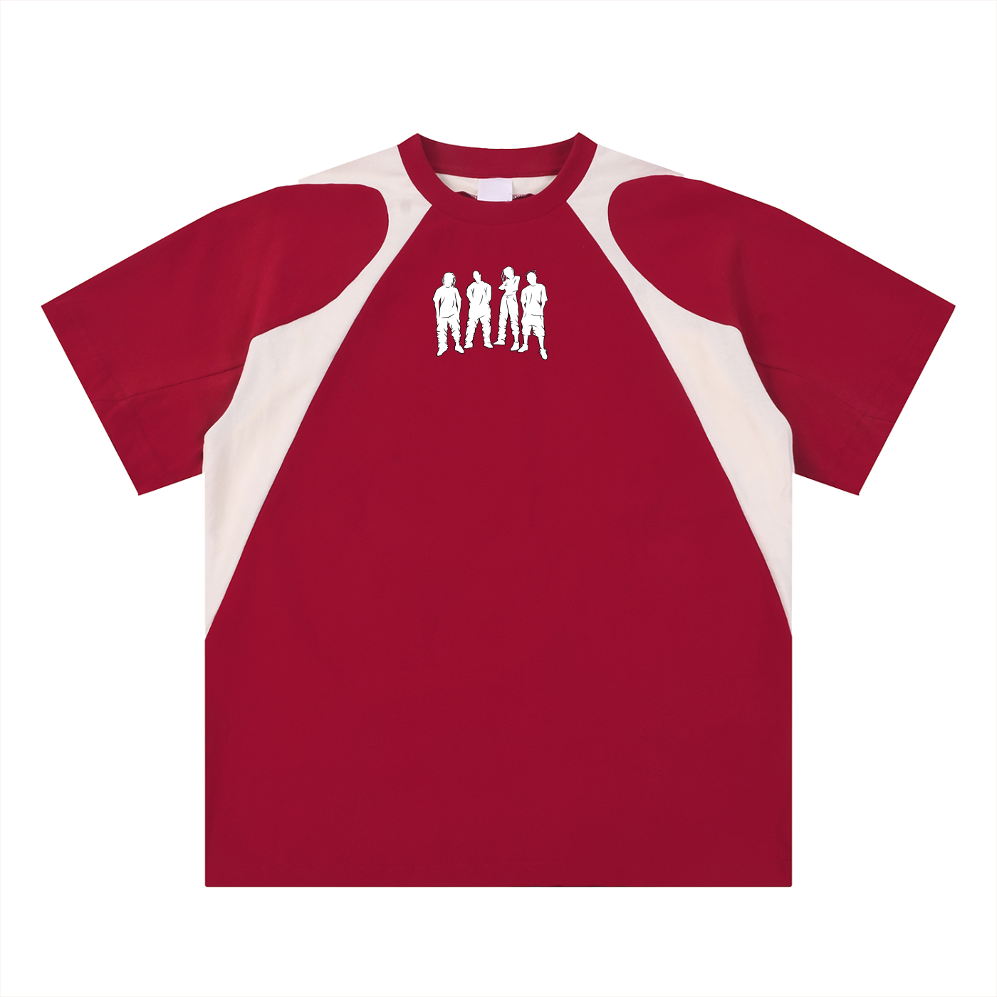 Contrast Panel Cotton T-Shirt - Sport Mode