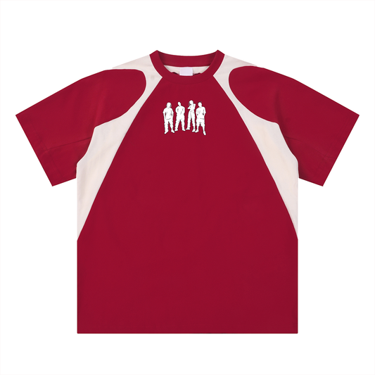 Contrast Panel Cotton T-Shirt - Sport Mode