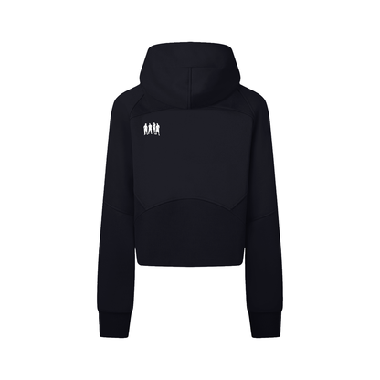 Black Tracksuit Cropped Zip-Through Hoodie