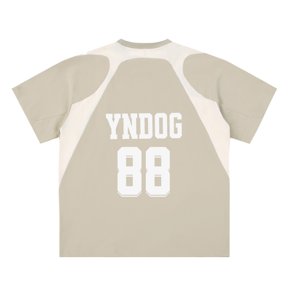 Contrast Panel Cotton T-Shirt - Sport Mode