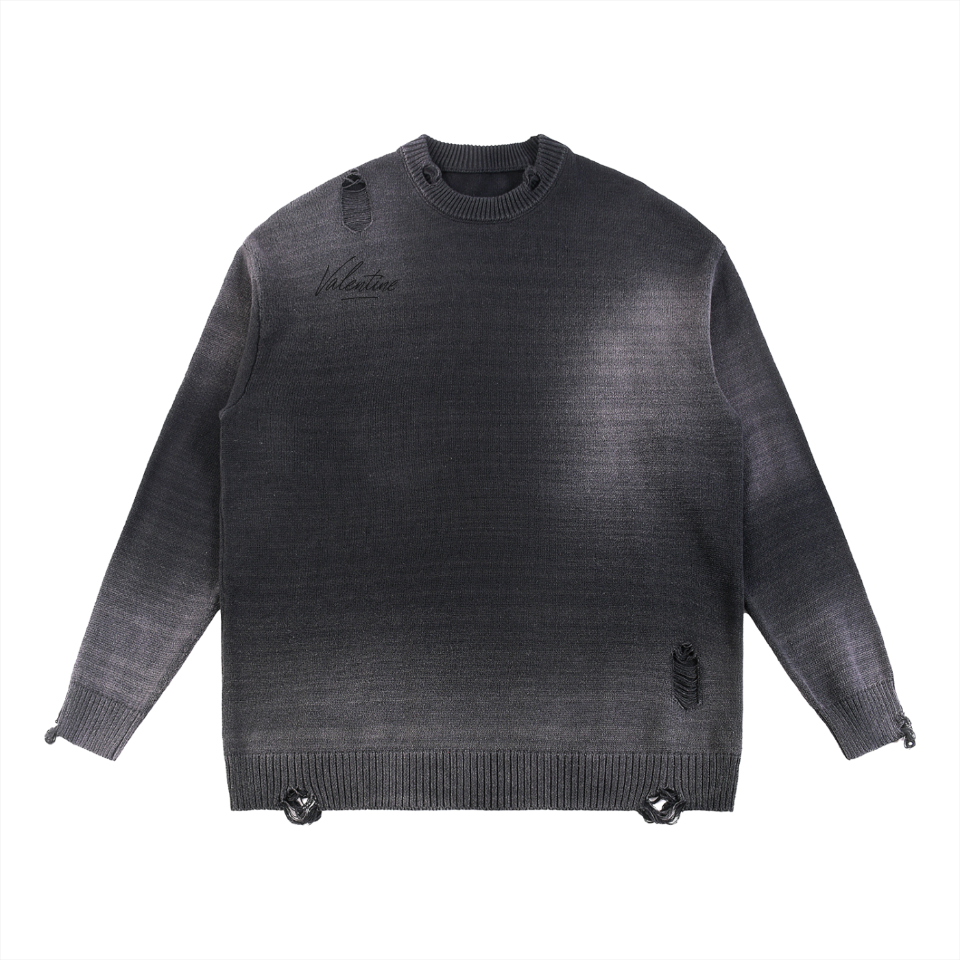Distressed Ripped Crewneck sweater