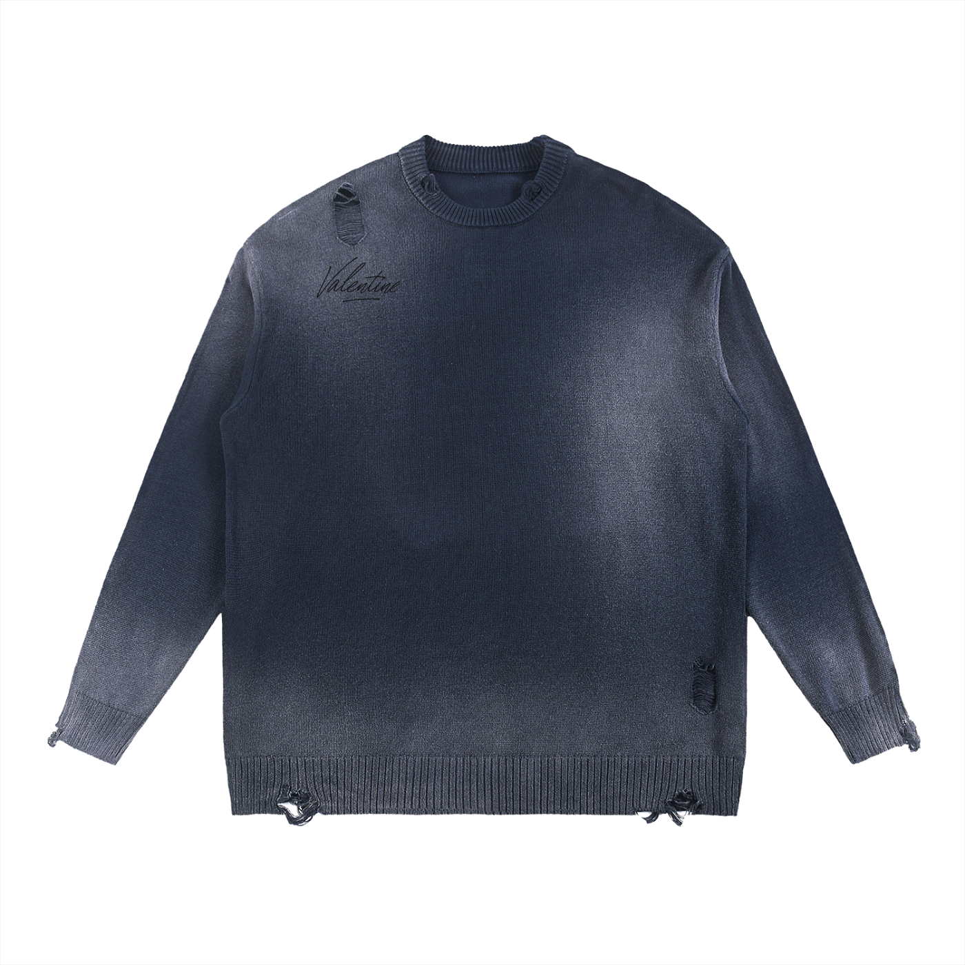 Distressed Ripped Crewneck sweater