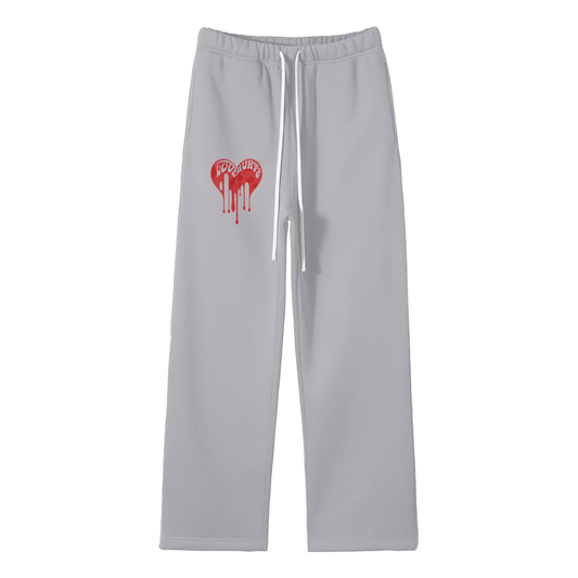Grey Streetwear Track Pants- Love Hurts