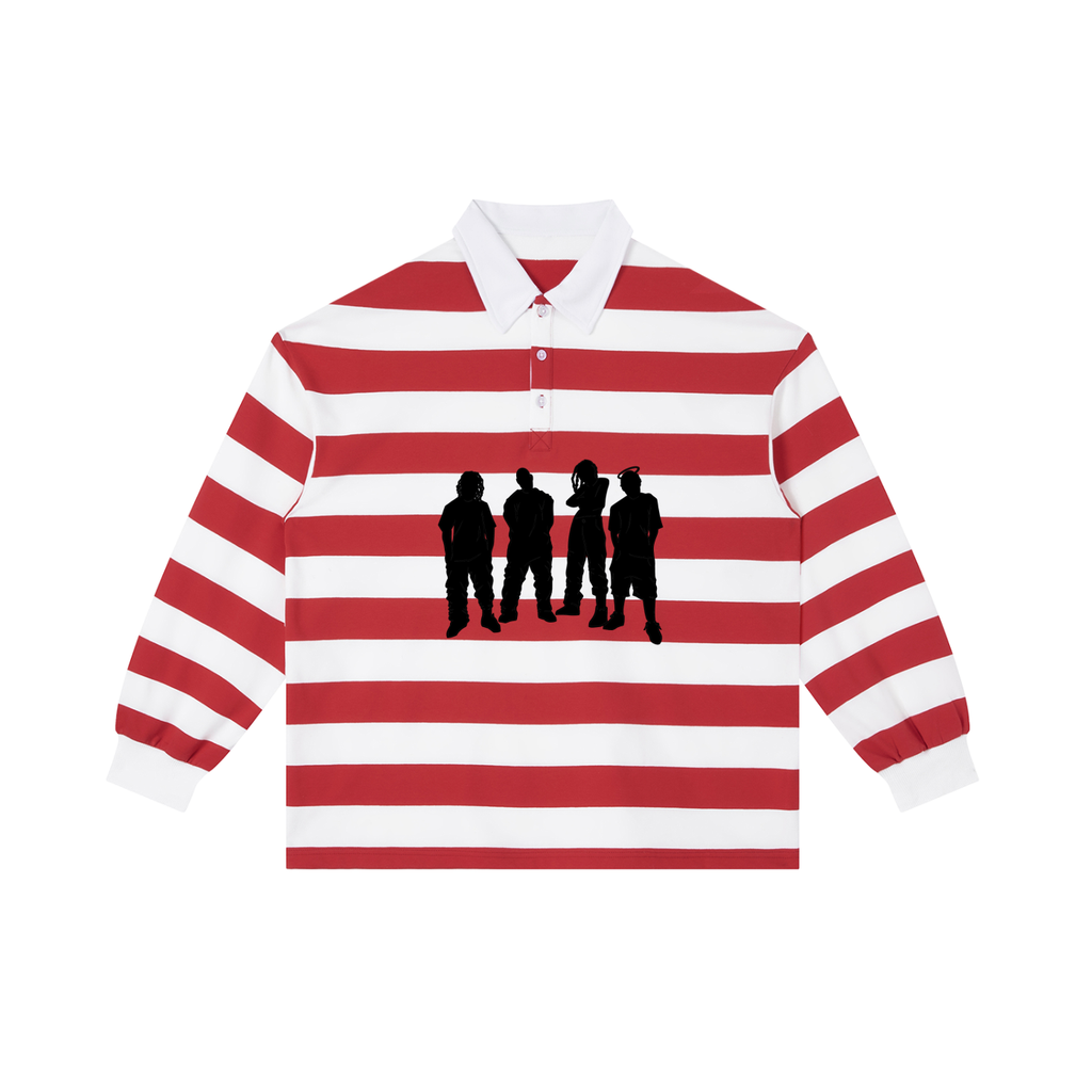 Red Stripe Stripe Polo Shirt