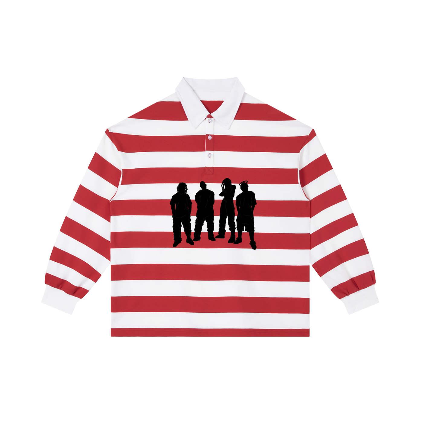 Red Stripe Stripe Polo Shirt