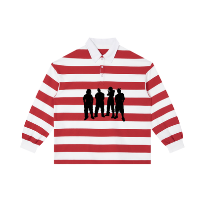 Red Stripe Stripe Polo Shirt