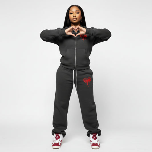 Womans Love Hurts Fleece Straight Leg Pants