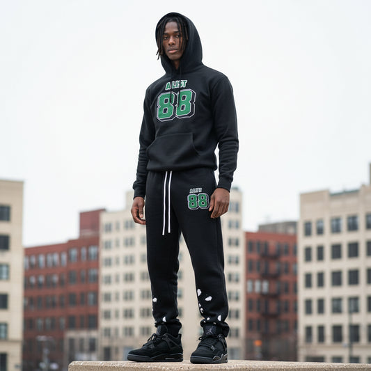 Streetwear Straight Pants- A List 88 Green