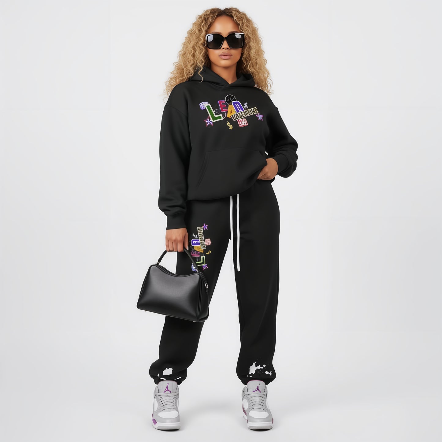 Womans Streetwear Straight Leg Pants- Playful