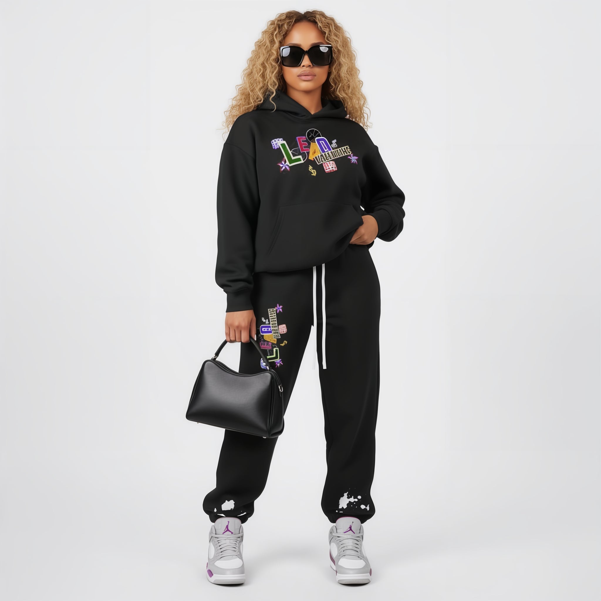 Womans Streetwear Straight Leg Pants- Playful