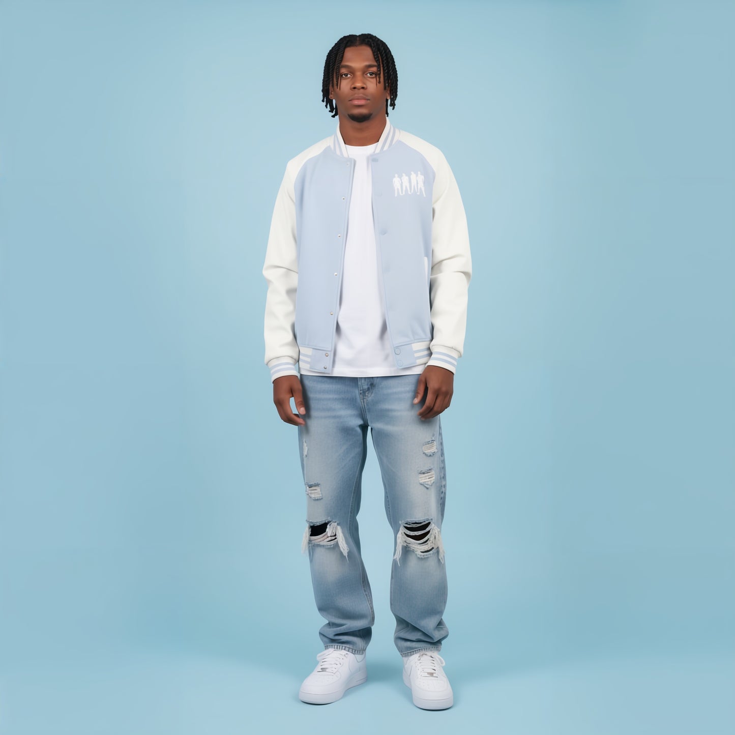 Sky Blue  Varsity Jacket