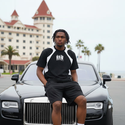 Contrast Panel Cotton T-Shirt - Sport Mode