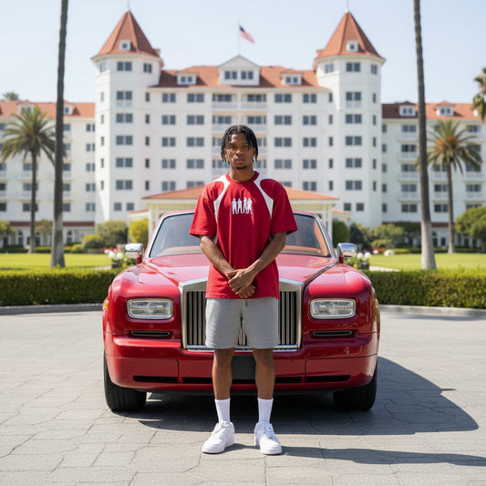 Contrast Panel Cotton T-Shirt - Sport Mode