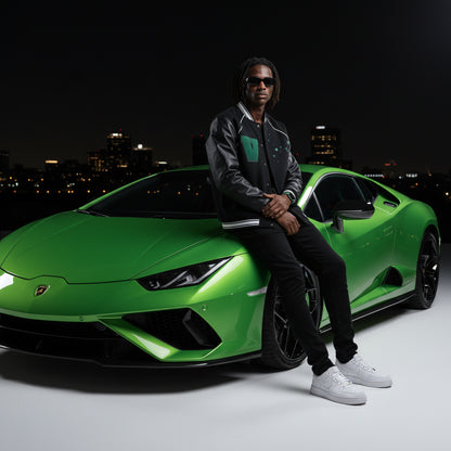 Valentine Varsity Jacket - Green Dreams