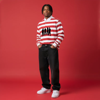 Red Stripe Stripe Polo Shirt